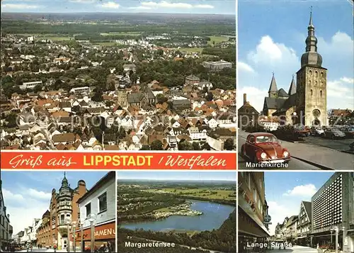 Lippstadt Fliegeraufnahme Marienkirche Margaretensee Lange Strasse Kat. Lippstadt