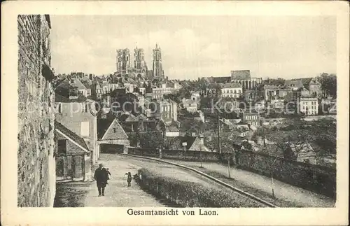 Laon Aisne Gesamtansicht Kathedrale Kat. Laon