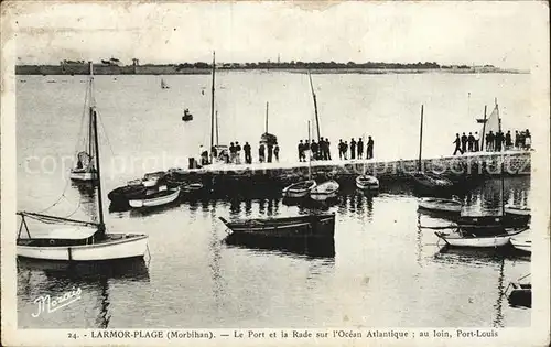 Larmor Plage Le Port et la Rade sur l Ocean Atlantique au loin Port Louis Kat. Larmor Plage