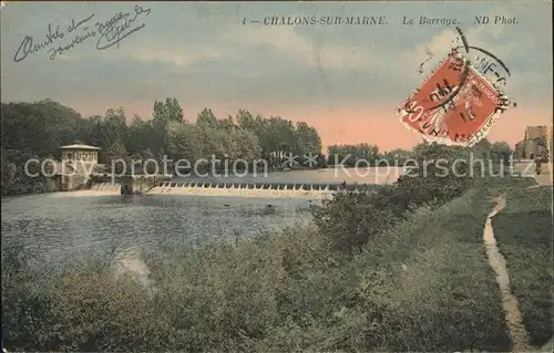 Chalons sur Marne Ardenne Le Barrage sur la Marne Kat. Chalons en Champagne