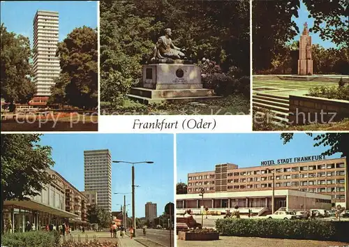 Frankfurt Oder Hochhaus Platz der Republik Hotel Stadt Frankfurt Heinrich Kleist Denkmal Kat. Frankfurt Oder