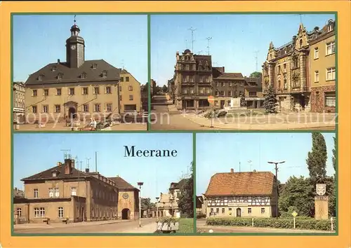 Meerane Rathaus Thaelmann Platz Bahnhof Gasthof Schwanefeld Kat. Meerane