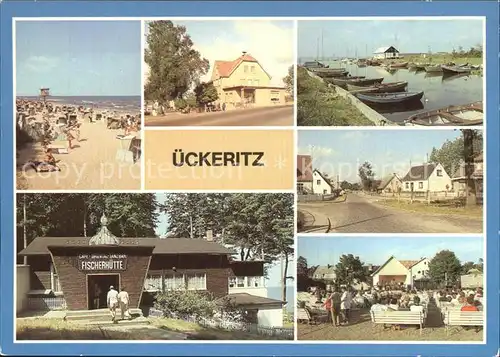 ueckeritz Usedom Strand Ratscafe Bootshafen am Achterwasser Hauptstr Cafe Oriental Tanzbar Fischerhuette Kurplatz Kat. ueckeritz Usedom