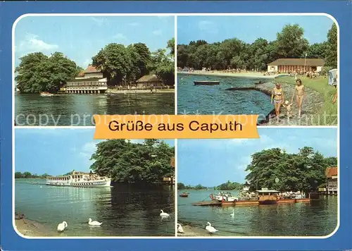 Caputh Gaststaette Am Faehrhaus Strandbad MS Seebad Templin der Weissen Flotte Faehre Kat. Schwielowsee