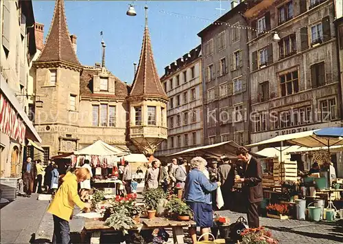 Neuchatel NE Place des Halles Kat. Neuchatel