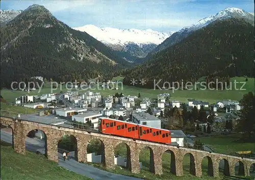 Davos GR Parsennbahn mit Seehorn und Pischahorn Kat. Davos