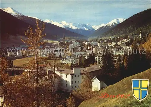 Davos GR Stadtblick mit Tinzenhorn Kat. Davos