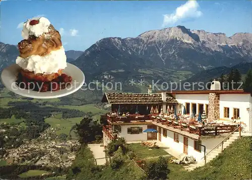 Berchtesgaden Gasthaus Cafe Graflhoehe Terrasse Windbeutel Kat. Berchtesgaden