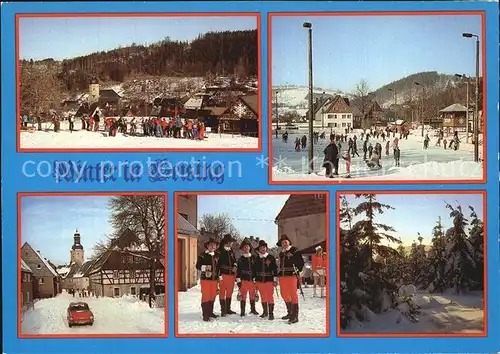 Geising Erzgebirge Eisstadion Hauptstrasse Fasching  Kat. Geising Osterzgebirge