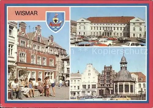 Wismar Mecklenburg Rathaus Wasserkunst und Alter Schwede