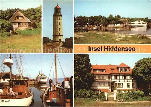 Kloster Hiddensee Fischerhaus Leuchtturm Hafen Restaurant Dornbusch Kat. Insel Hiddensee