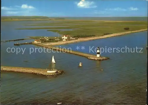 Schleimuende Fliegeraufnahme mit Leuchtturm Kat. Luebeck