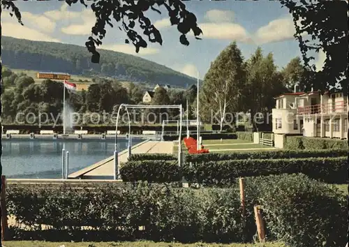 Hoexter Weser Freibad mit Jugendherberge  Kat. Hoexter