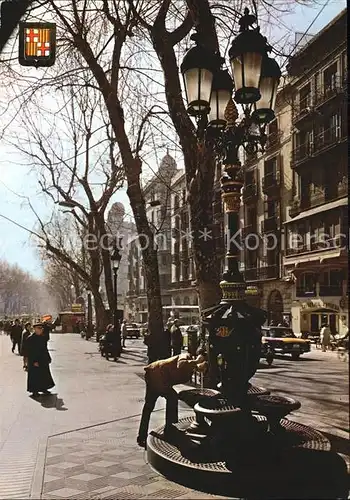 Barcelona Cataluna Rambla und Brunnen von Canaletas Kat. Barcelona