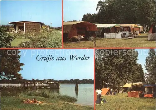 Werder Havel Campingplatz Bungalowsiedlung Anlegestelle Weisse Flotte Kat. Werder