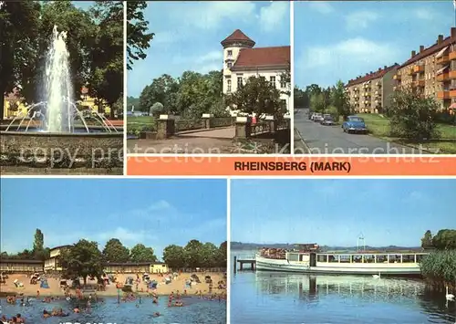 Rheinsberg Springbrunnen Schloss Joliot Curie Strasse Anlegestelle Weisse Flotte Kat. Rheinsberg