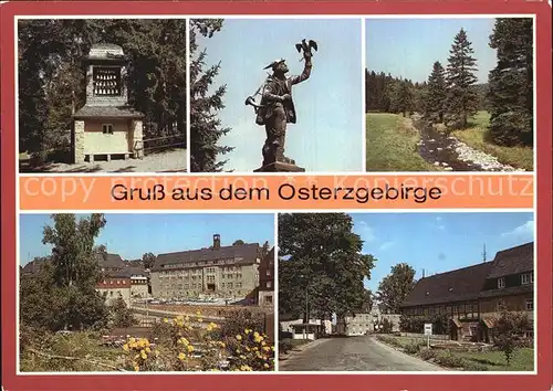 Dippoldiswalde Osterzgebirge Baerenfels Glockenspiel aus Meissen Falknerbrunnen  Kat. Dippoldiswalde