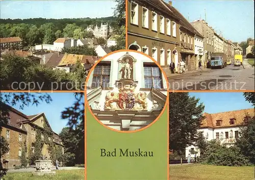 Bad Muskau Oberlausitz Ernst Thaelmann Strasse Moorbad Wappen Schloss  Kat. Bad Muskau