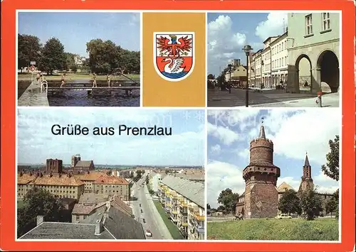 Prenzlau Seebad Strasse der Republik Steintor Mitteltorturm Kat. Prenzlau