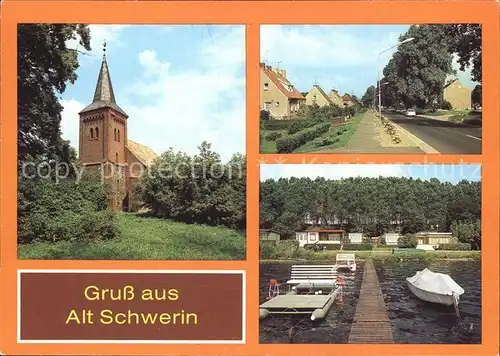 Alt Schwerin Backsteinkirche Campingplatz Ortsansicht Kat. Alt Schwerin