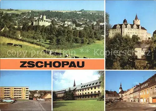 Zschopau Schloss Wildeck Stadtblick Warmbad Leninplatz Kat. Zschopau