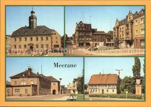 Meerane Rathaus Ernst Thaelmann Platz Bahnhof Gasthof Schwanefeld Kat. Meerane