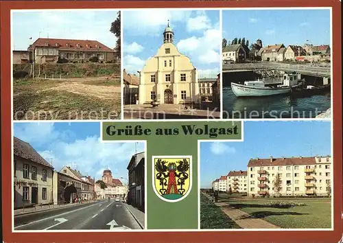 Wolgast Mecklenburg Vorpommern HO Gaststaette Vier Jahreszeiten Rathaus Strasse der Befreiung Kat. Wolgast