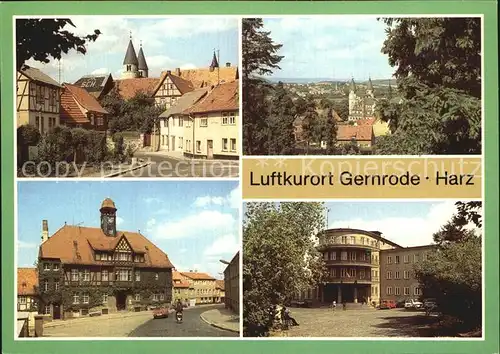 Gernrode Harz Spittelplatz Blick auf Bad Suderode Rathaus FDGB Heim Fritz Heckert Kat. Gernrode Harz