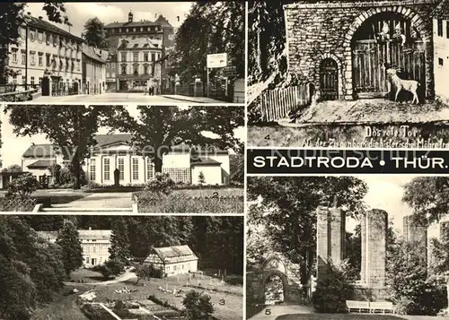 Stadtroda Ernst Thaelmann Platz Kultur Volkshaus Das rote Tor Klosterruine Kat. Stadtroda