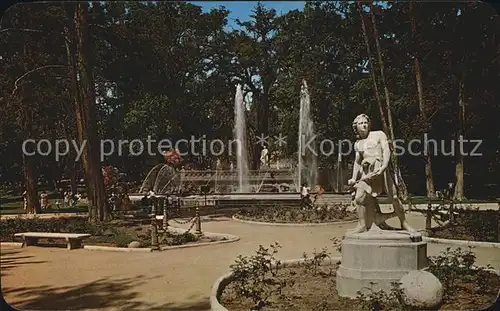 Mexico City A Fountain and a Statue in Chapultepec Park Kat. Mexico