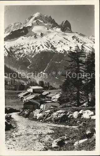 Argentieres Seine et Marne Col des Montets Village de Trelechamp Aiguille Verte Kat. Argentieres