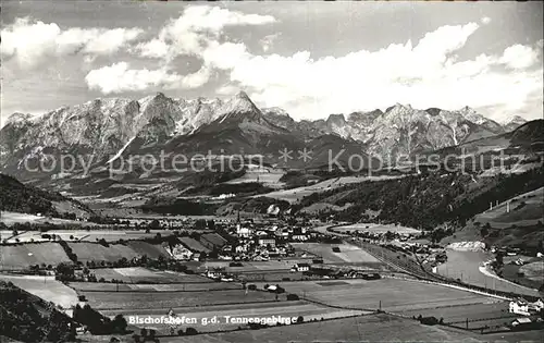 Bischofshofen Fliegeraufnahme mit Tennengebirge Kat. Bischofshofen