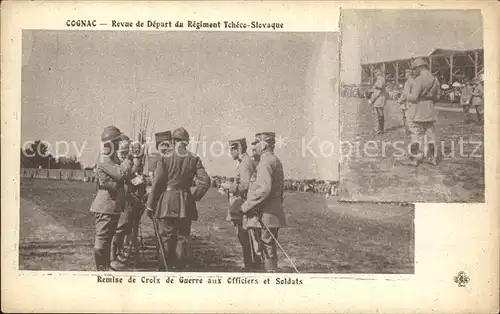 Cognac Revue de Depart du Regiment Tcheco Slovaque Remise de Croix de Guerre aux Officiers et Soldats Kat. Cognac