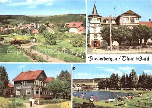 Finsterbergen Volkshaus zur Linde Cafe Waldschloesschen Schwimmbad Kat. Finsterbergen Thueringer Wald