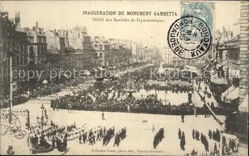 Bordeaux Inauguration du Monument Gambetta Kat. Bordeaux