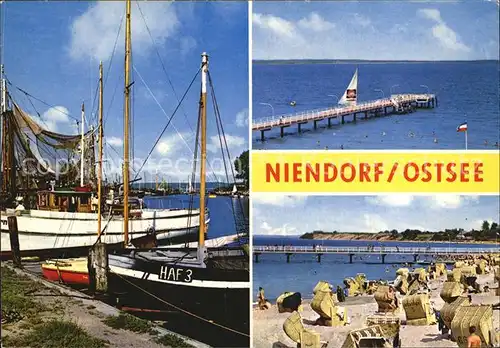 Niendorf Ostseebad Strand Hafen Seebruecke Kat. Timmendorfer Strand