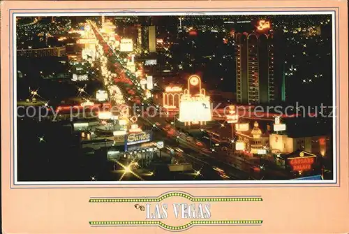 Las Vegas Nevada Fliegeraufnahme bei Nacht Kat. Las Vegas