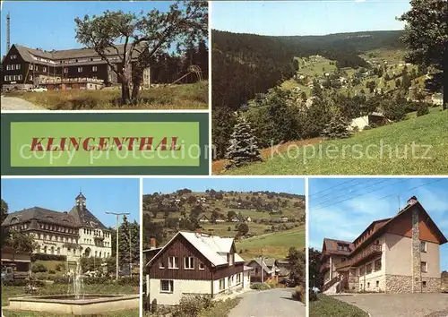 Klingenthal Vogtland Jugendherberge Klement Gottwald Rathaus Aschberg Ferienheim Kat. Klingenthal Sachsen