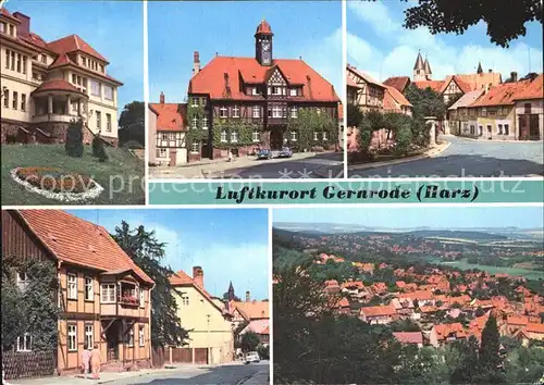 Gernrode Harz FDGB Erholungsheim Stubenberg Rathaus Spittelplatz Panorama Kat. Gernrode Harz