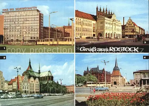 Rostock Mecklenburg Vorpommern Marienkirche Rathaus Haus Sonne Karl Marx Platz Steintor Kat. Rostock