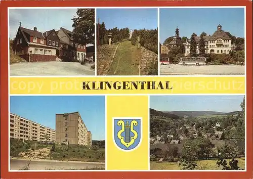 Klingenthal Vogtland Aschberg Schaenke Schanze Rathaus Panorama Kat. Klingenthal Sachsen