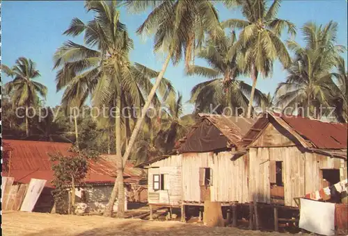 Singapore A Maly kampong at seaside in Pasier Panjang Kat. Singapore