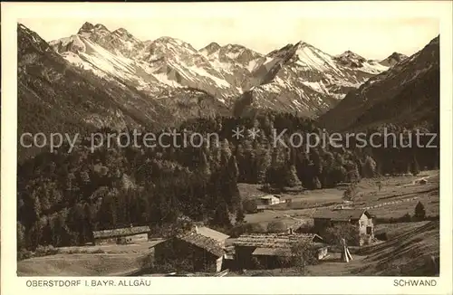 Schwand Oberstdorf Panorama Allgaeuer Alpen Kat. Oberstdorf