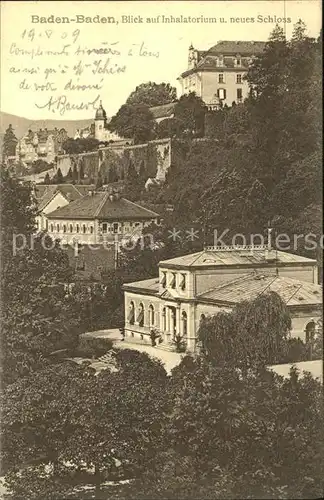 Baden Baden Blick auf Inhalatorium und neues Schloss Kat. Baden Baden