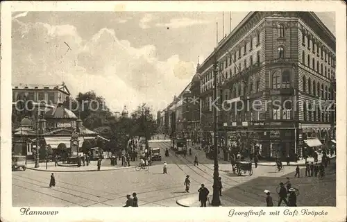 Hannover Georgstrasse mit Cafe Kroepcke Kat. Hannover