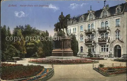 Erfurt Kaiserplatz mit Denkmal Reiterstandbild Kat. Erfurt