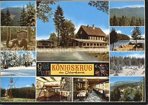 Braunlage Gasthof Koenigskrug Bar Gaststube Seilbahn Panorama Winterlandschaften Kat. Braunlage Harz