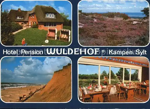 Kampen Sylt Hotel Pension Wuldehof Gaststube Panorama Steilkueste Kat. Kampen (Sylt)