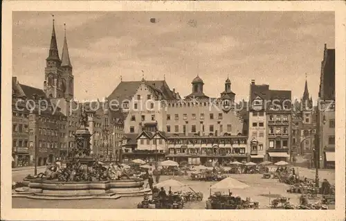 Nuernberg Marktplatz Brunnen Kat. Nuernberg