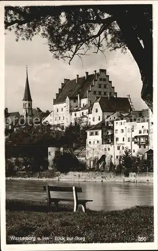 Wasserburg Inn Blick zur Burg Kat. Wasserburg a.Inn